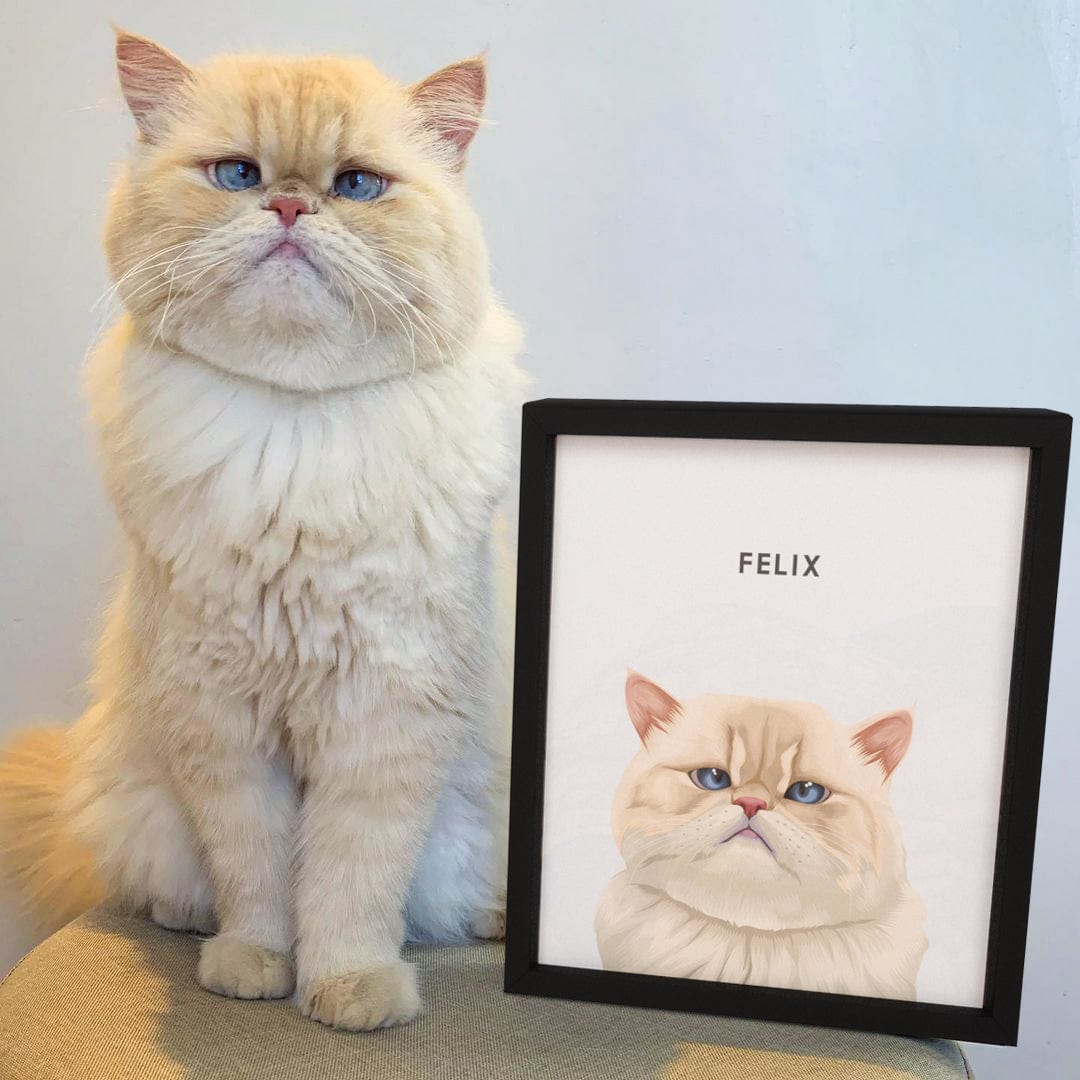 Crown and Paw - Framed Poster Modern Pet Portrait - One Pet
