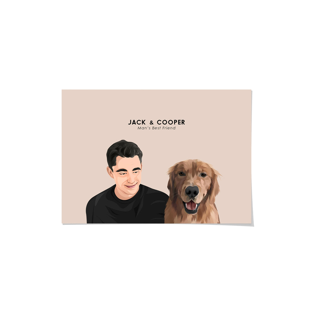 Dad and Pet Together - Modern Pet Owner Portrait