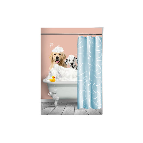 Bath Tub Pet Portrait (Two Pets) - Custom Pet Art