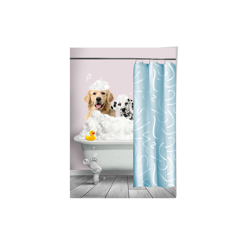 Bath Tub Pet Portrait (Two Pets) - Custom Pet Art