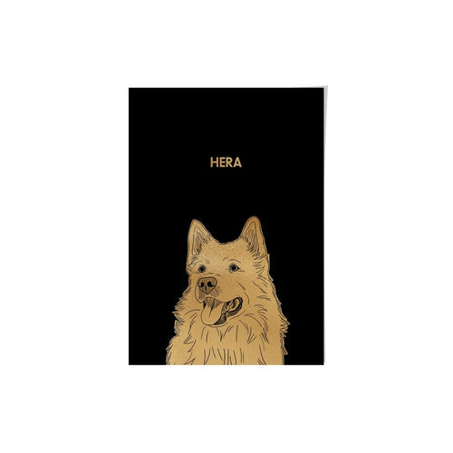 Crown and Paw - Framed Poster Illustrated Gold Foil Pet Portrait - One Pet, Framed Print
