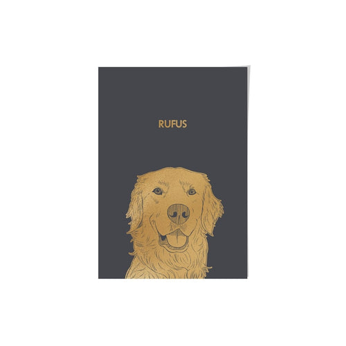 Crown and Paw - Framed Poster Illustrated Gold Foil Pet Portrait - One Pet, Framed Print