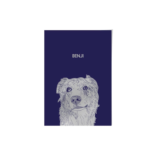 Crown and Paw - Framed Poster Illustrated Silver Foil Pet Portrait - One Pet, Framed Print
