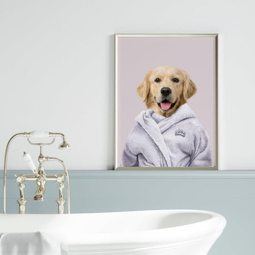 Crown and Paw - Canvas Spa Day Pet Portrait - Custom Pet Art