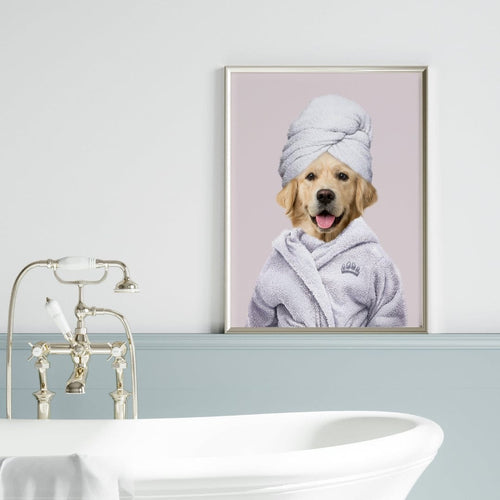 Crown and Paw - Canvas Spa Day Pet Portrait - Custom Pet Art