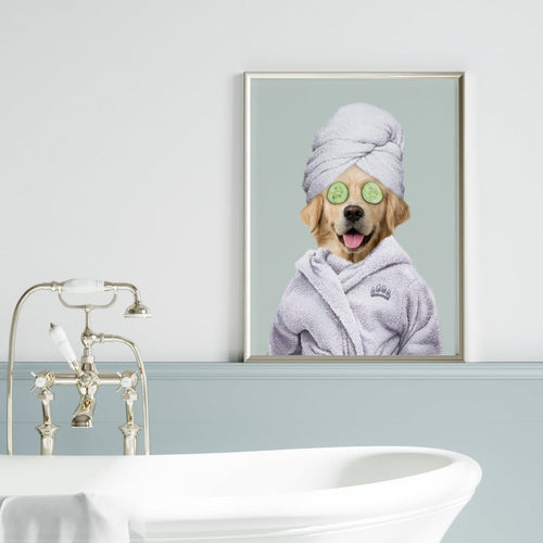 Crown and Paw - Canvas Spa Day Pet Portrait - Custom Pet Art