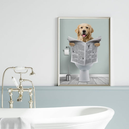 Crown and Paw - Canvas Restroom Pet Portrait - Custom Pet Art