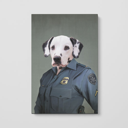 Crown and Paw - Canvas The Female Police Officer - Custom Pet Canvas