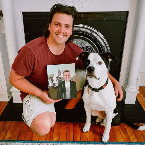 Crown and Paw - Canvas The American Gothic - Custom Pet Canvas