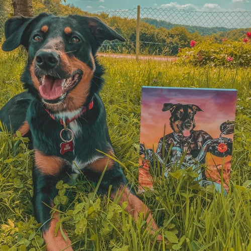 Crown and Paw - Canvas The Biker - Custom Pet Canvas