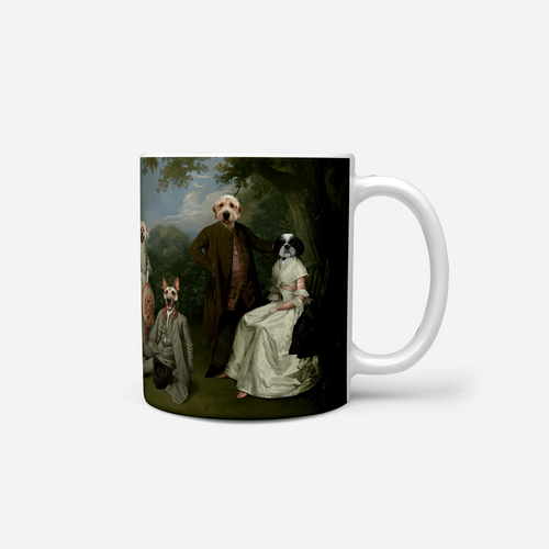 Crown and Paw - Mug The Family Picnic (Four Pets) - Custom Mug 11oz / Family J