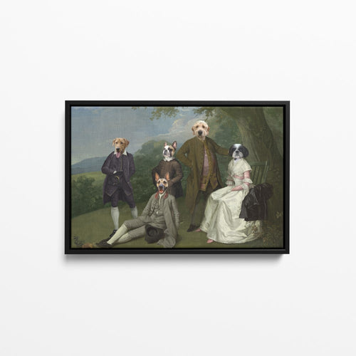 The Family Picnic (Five Pets) - Custom Pet Canvas