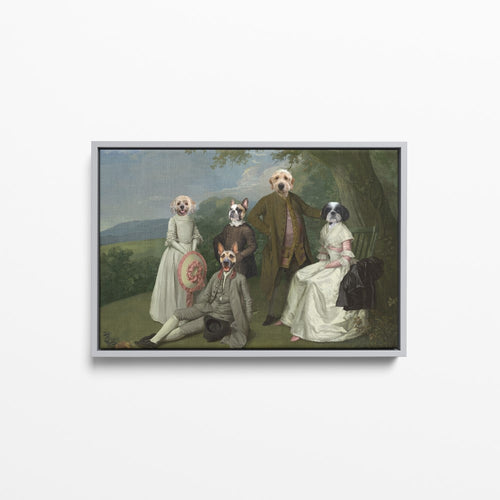 The Family Picnic (Five Pets) - Custom Pet Canvas