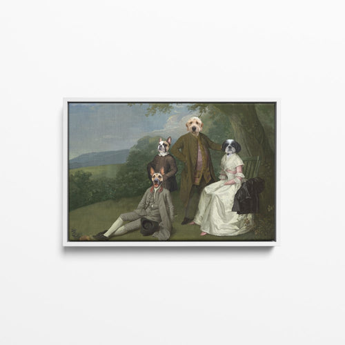 The Family Picnic (Four Pets) - Custom Pet Canvas