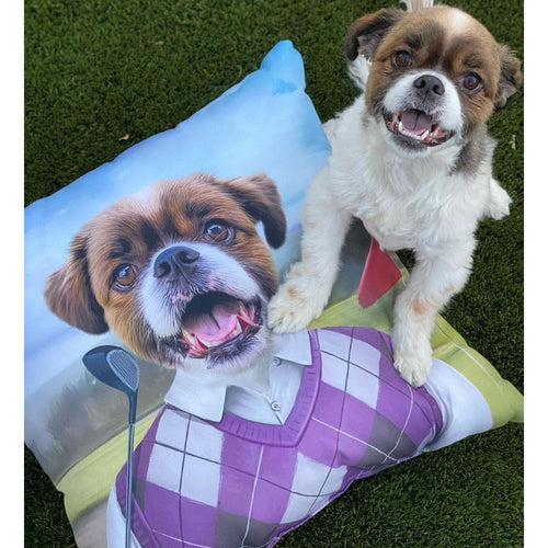 Crown and Paw - Throw Pillow The Golfer - Custom Throw Pillow