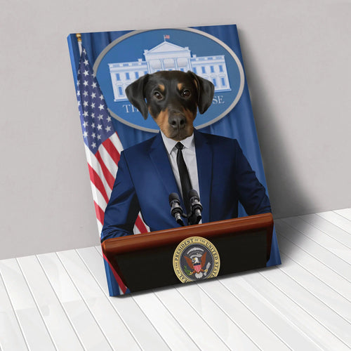 Crown and Paw - Canvas The Pawresident - Custom Pet Canvas