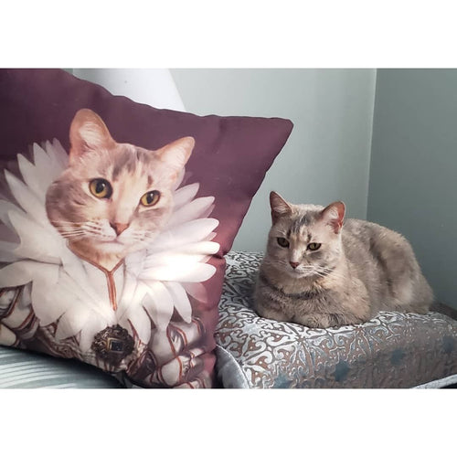 Crown and Paw - Throw Pillow The Queen - Custom Throw Pillow