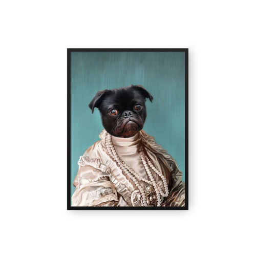 Crown and Paw - Poster The Queen Regent - Custom Pet Poster 8.3" x 11.7" / Black