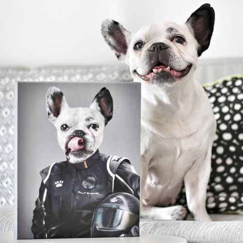 Crown and Paw - Canvas The Race Car Driver - Custom Pet Canvas