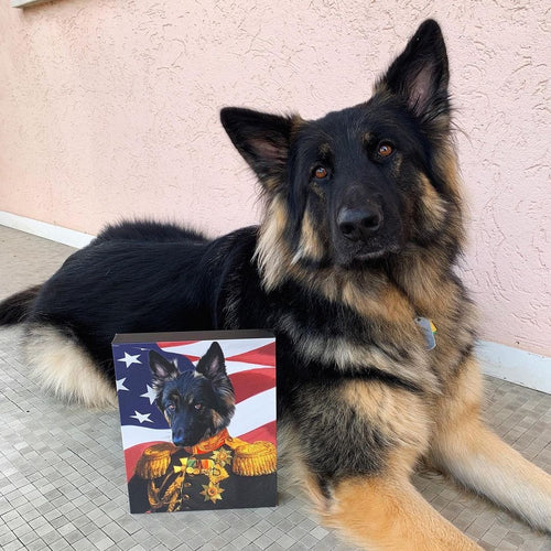 Crown and Paw - Canvas The Veteran - USA Flag Edition - Custom Pet Canvas