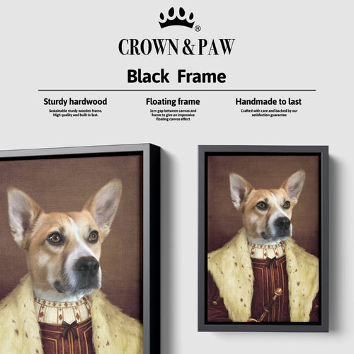 Crown and Paw - Canvas The Young King - Custom Pet Canvas 8" x 10" / Black