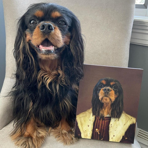Crown and Paw - Canvas The Young King - Custom Pet Canvas