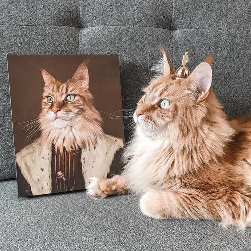 Crown and Paw - Canvas The Young King - Custom Pet Canvas