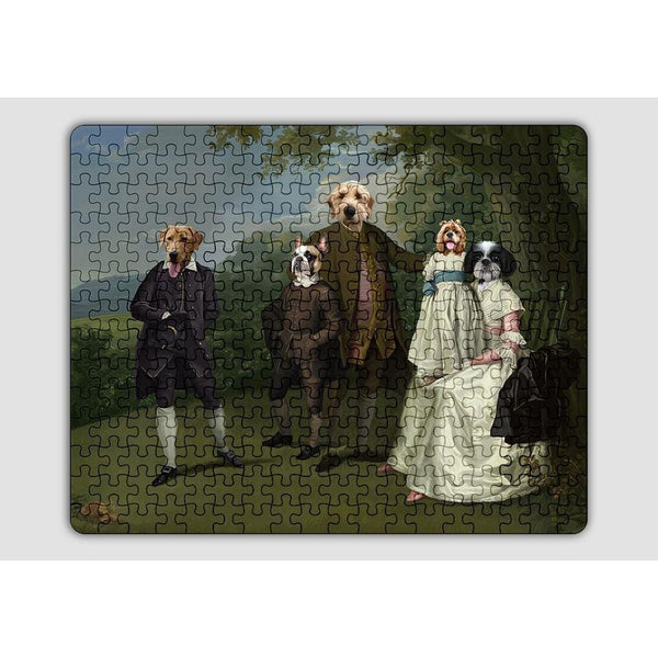 The Family Picnic (Five Pets) - Custom Puzzle