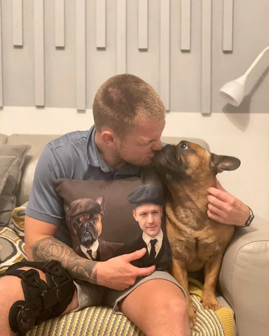 dog and owner pillow goft for Separation Anxiety