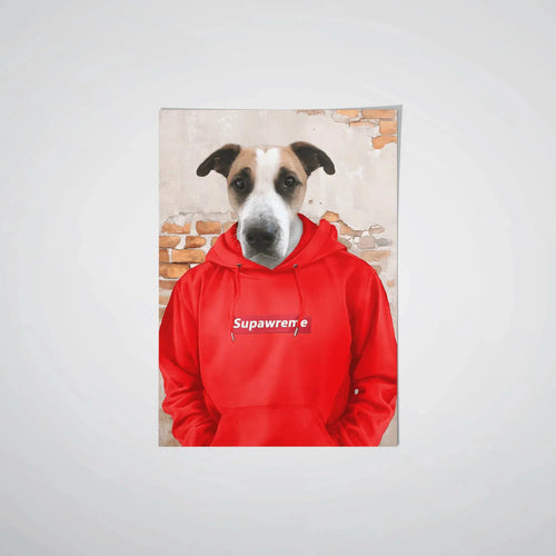 Crown and Paw - Poster The Hypebeast - Custom Pet Poster 8.3" x 11.7" / Red