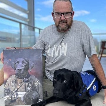 Crown and Paw - Canvas The Firefighter - Custom Pet Canvas