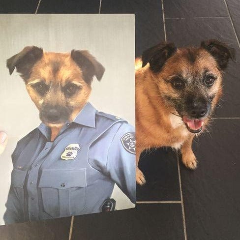 Crown and Paw - Canvas The Female Police Officer - Custom Pet Canvas