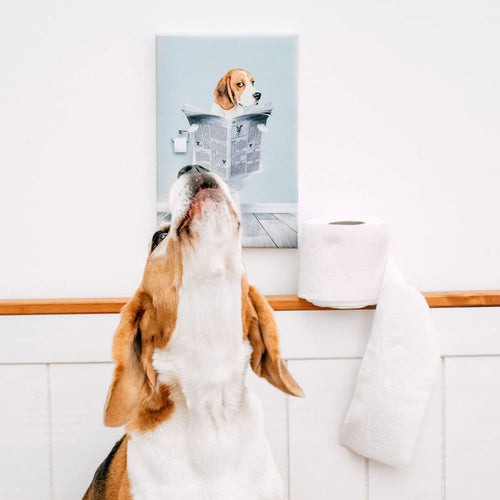 Crown and Paw - Canvas Restroom Pet Portrait - Custom Pet Art