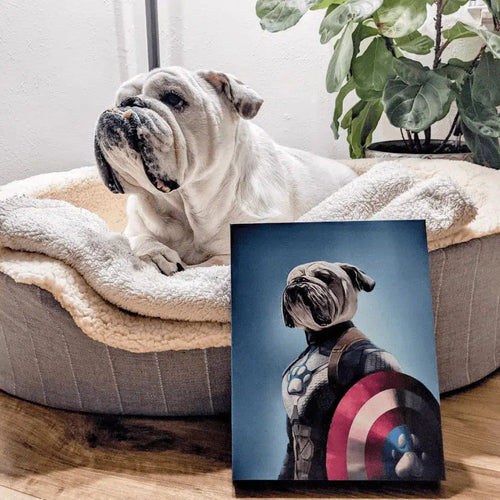 Crown and Paw - Canvas Captain Pawmerica - Custom Pet Canvas