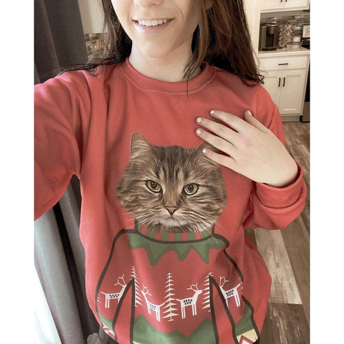 Crown and Paw - Custom Clothing Christmas Bundle Deal: Pet Face Sweatshirt and Socks (Save $30)
