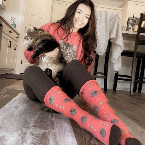 Crown and Paw - Custom Clothing Custom Christmas Pet Face Socks
