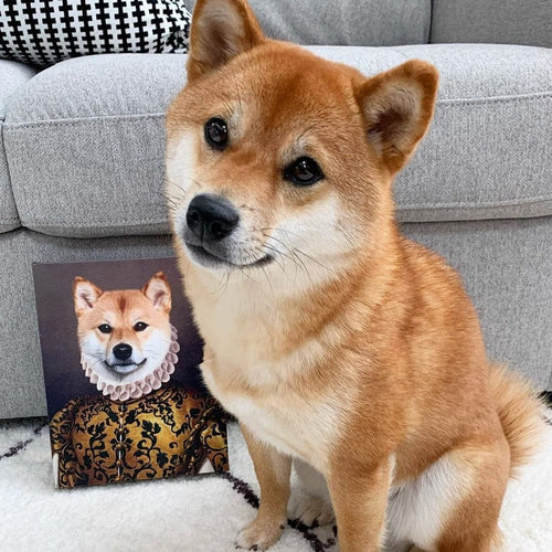 Crown and Paw - Canvas The Golden Queen - Custom Pet Canvas