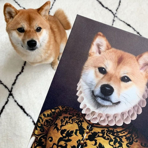 Crown and Paw - Canvas The Golden Queen - Custom Pet Canvas