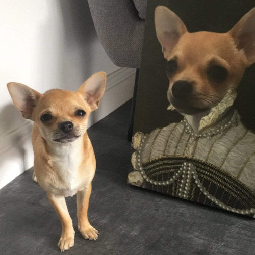Crown and Paw - Canvas The Pearled Lady - Custom Pet Canvas