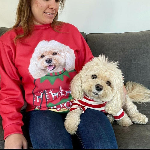 Crown and Paw - Custom Clothing Christmas Bundle Deal: Pet Face Sweatshirt and Socks (Save $30)