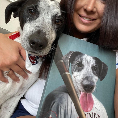Crown and Paw - Canvas The Baseball Player - Custom Pet Canvas