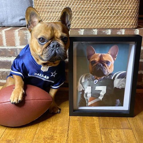 Crown and Paw - Canvas The Football Player - Custom Pet Canvas