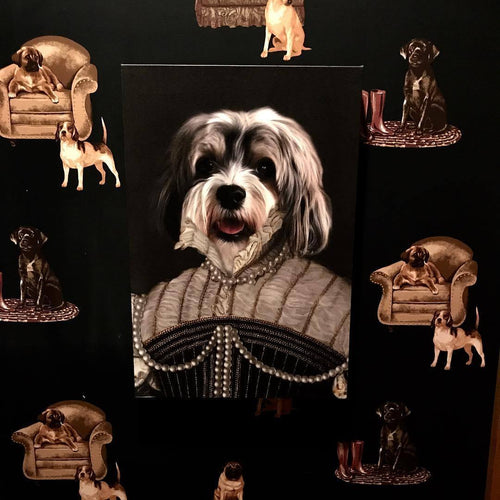 Crown and Paw - Canvas The Pearled Lady - Custom Pet Canvas