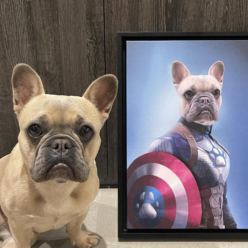 Crown and Paw - Canvas Captain Pawmerica - Custom Pet Canvas