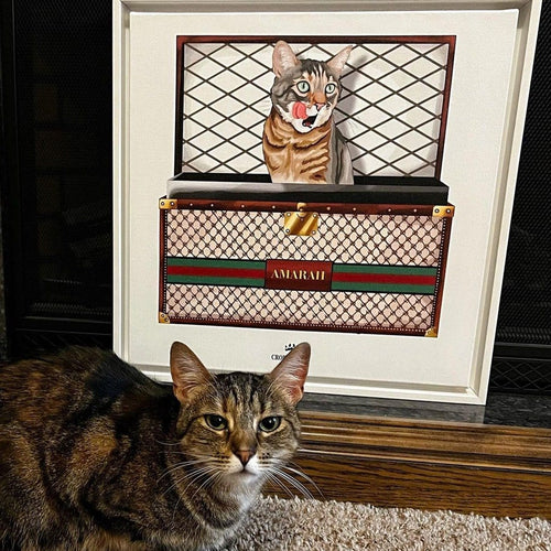 Crown and Paw - Boujee Luxury Trunk Pet Portrait