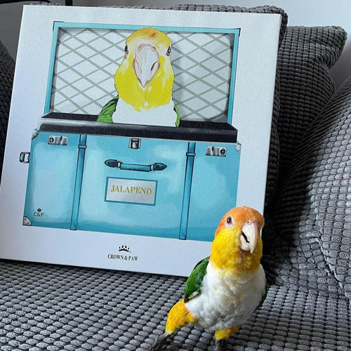 Crown and Paw - Baby Blue Luxury Trunk Pet Portrait