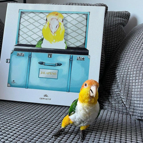 Crown and Paw - Baby Blue Luxury Trunk Pet Portrait