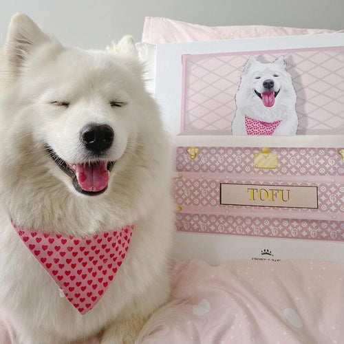 Crown and Paw - Bubblegum Pink Luxury Trunk Pet Portrait