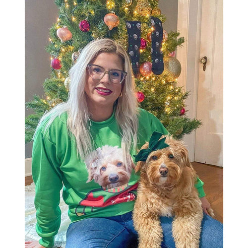 Crown and Paw - Custom Clothing Christmas Bundle Deal: Pet Face Sweatshirt and Socks (Save $30)