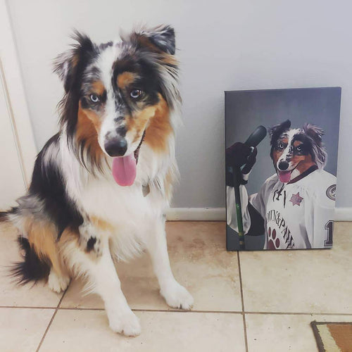 Crown and Paw - Canvas The Ice Hockey Player - Custom Pet Canvas